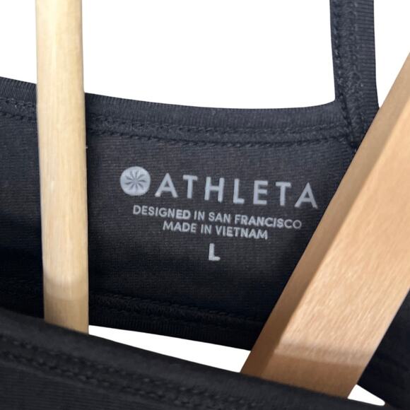 Athleta Women Tank Top Size Large Ribbed Draped Scoop Neck - Picture 4 of 6